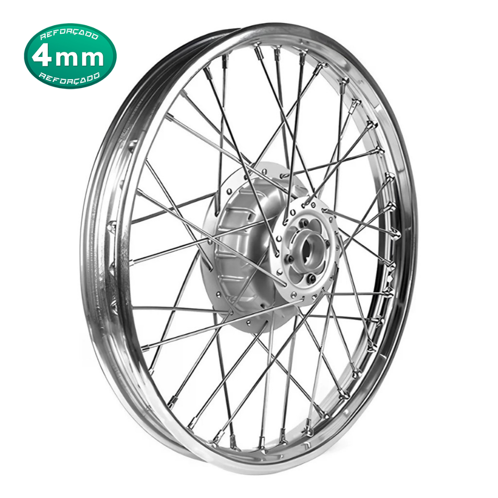 Roda Aro Calha Jante Folha Dianteira CG Today Titan 125 95/99 - Montada e Alinhada com Raio 4mm