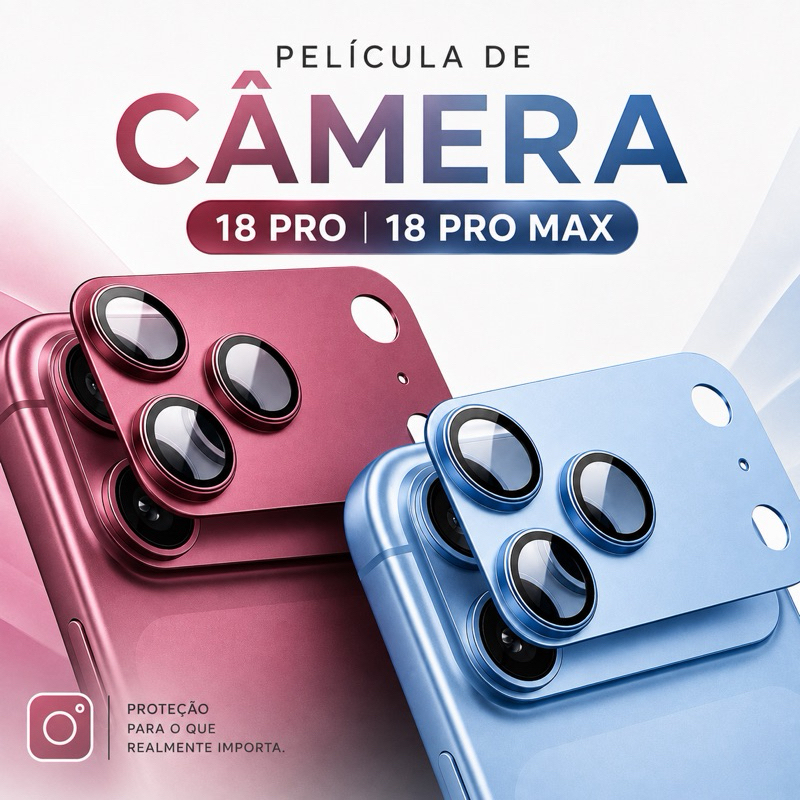 Película de Metal de Câmera iPhone 18 Pro / 18 Pro Max
