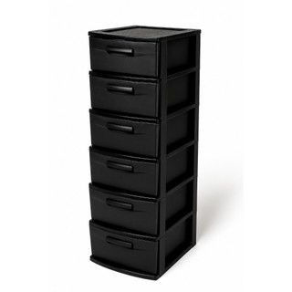 Gaveteiro Gabinete Organizador 6 Gavetas Grande Resistente Modular Preto