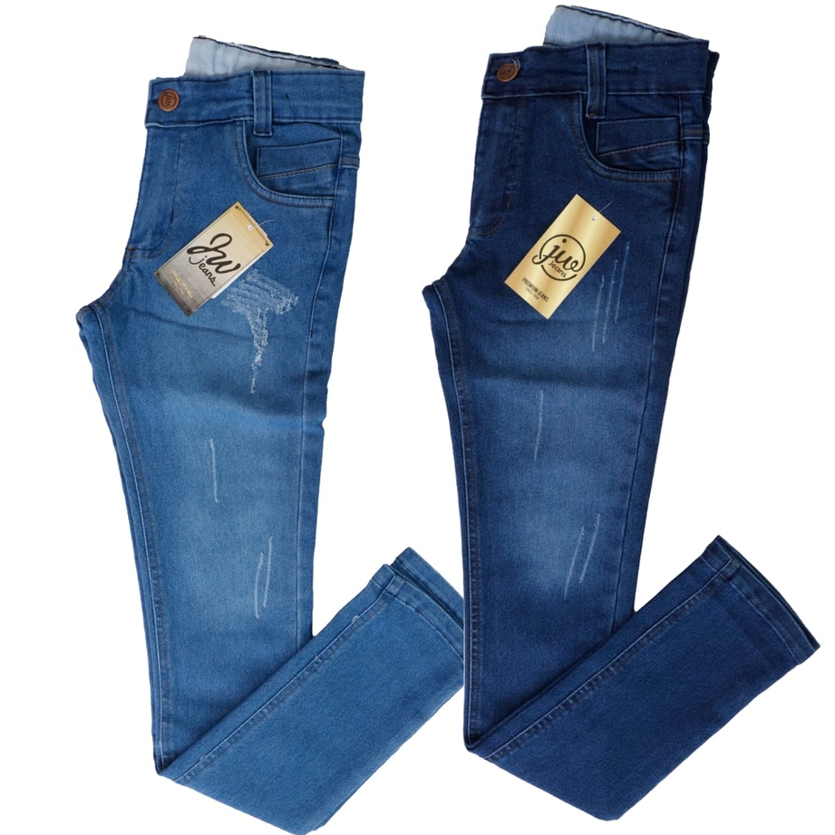 Kit 2 calças Jeans Masculino infanto juvenil  10 ao 16