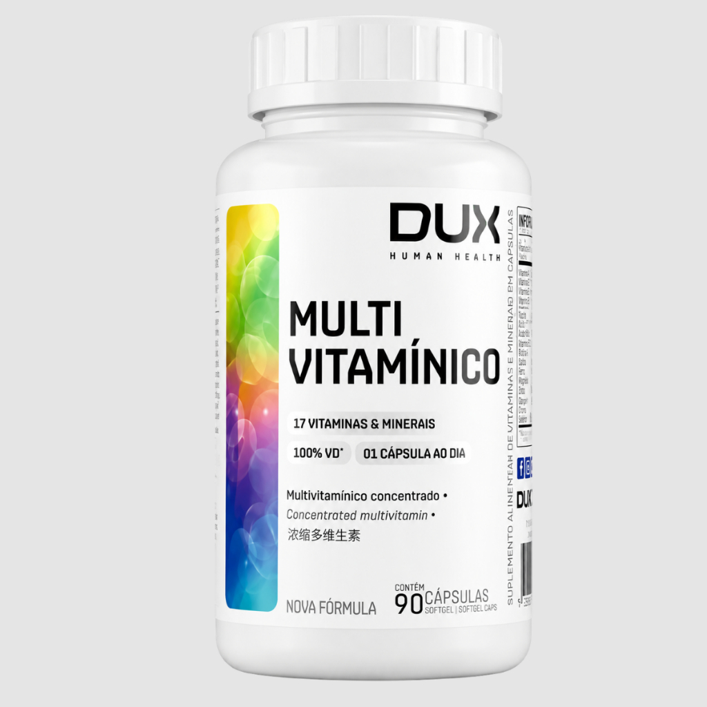 Multivitamínico DUX 90 Cápsulas | Vitaminas e Minerais | 90 Doses | Imunidade e Energia
