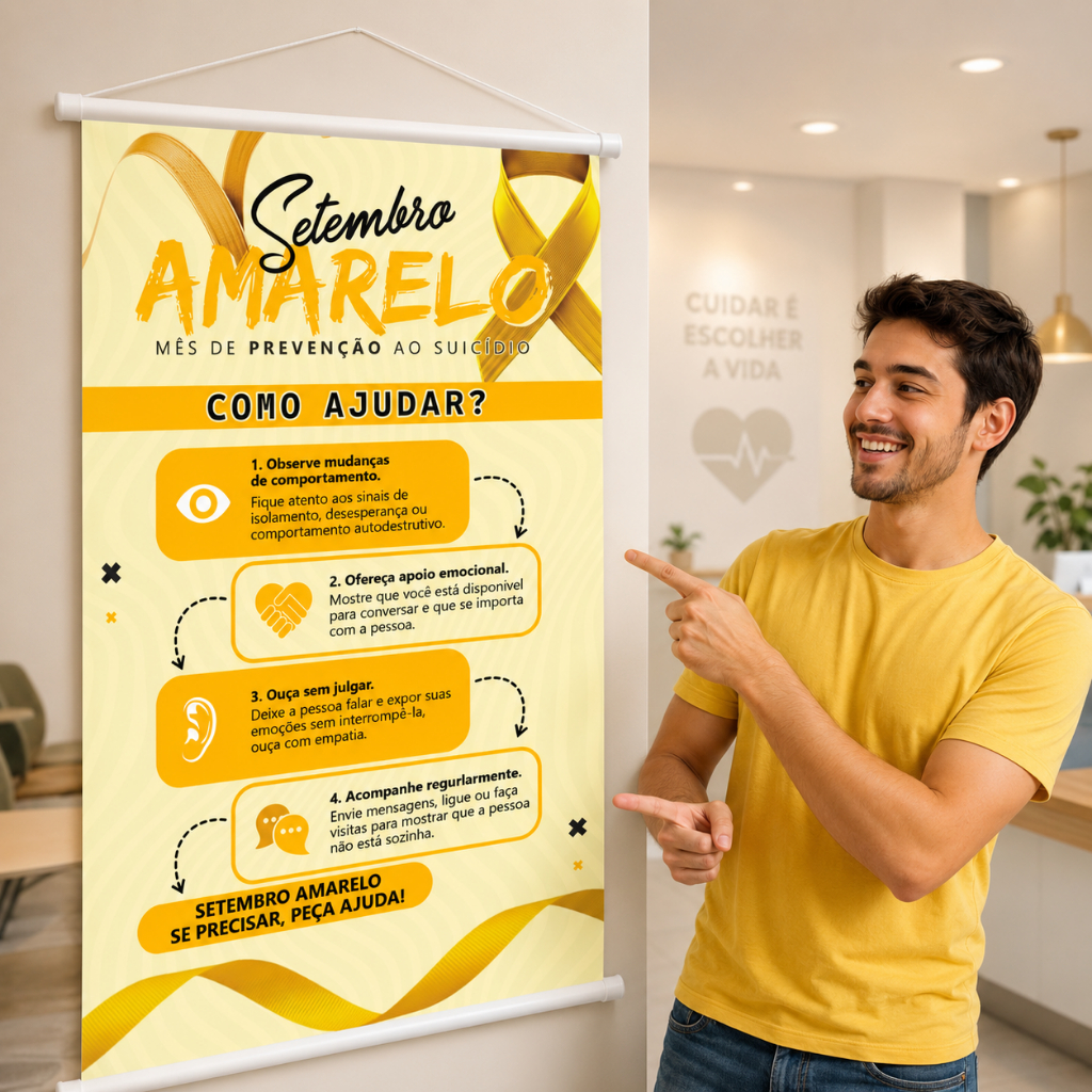 Setembro Amarelo banner social mês de prevensão ao suicídio