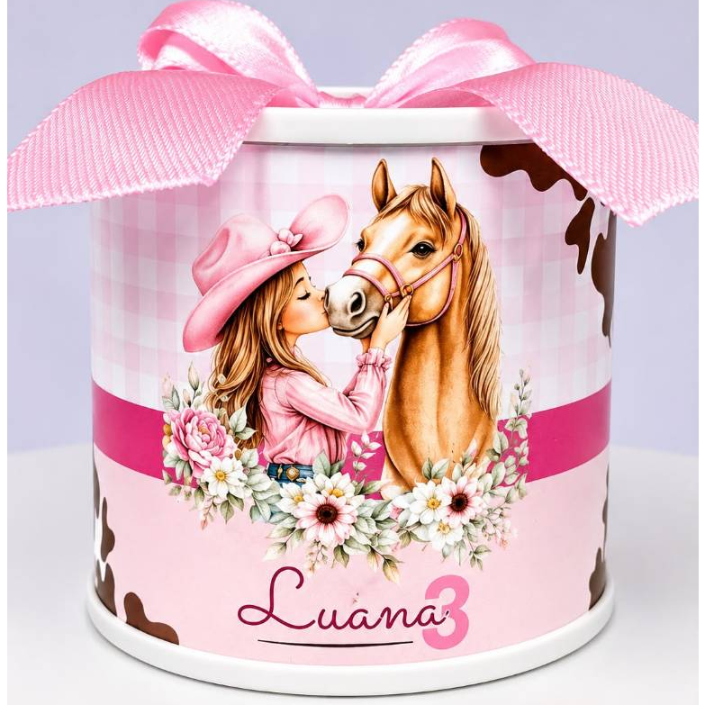 Kit Tubolatas personalizadas 5×6- Lembrancinha de maternidade/chá de bebê/Aniversário/Boiadeira, cavalo, fazendinha