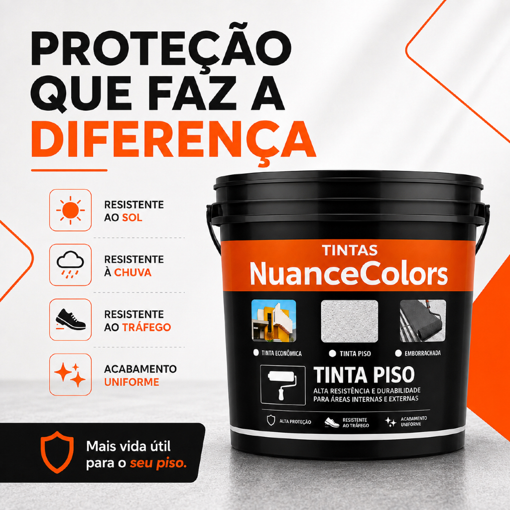 Tinta Piso Profissional 20Kg NuanceColors 14Kg Parede Quadra Telhado Lajes Garagem Interno e Externo