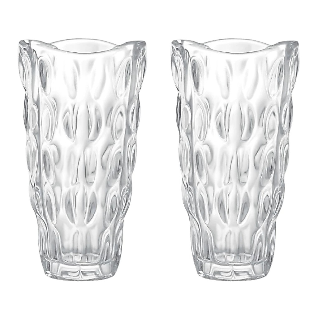 Vaso de Vidro Lapidado Vidro Decoraçao 2L Grande Halley 24x12cm Elegante Plantas Flor Mesa Posta