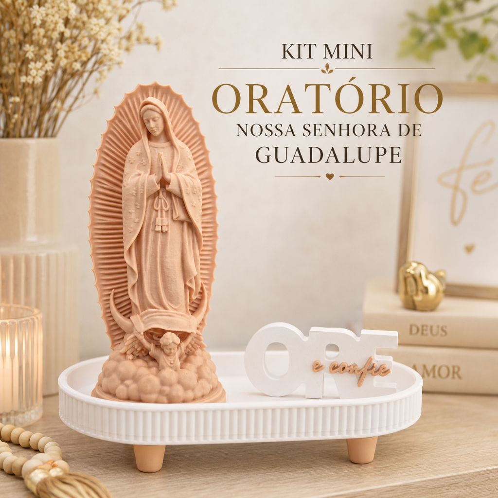 Oratório Guadalupe Kit Nossa Senhora Decoração Religiosa Presente Católico