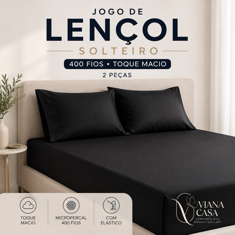Jogo Lençol Solteiro 2 Peças Micropercal SOFTFLEX 400 Fios Enxoval Casa Nova Toque suave C/ elastico