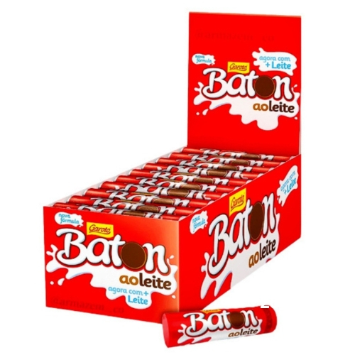Chocolate Baton Ao Leite Garoto C/30 Unidades 16g ou 15 unidades de 16g | Display 480g