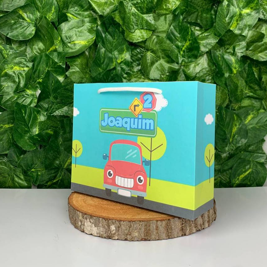 Sacolinha Personalizada CARRINHO Carro Vermelho Lembrancinha para Festa Infantil