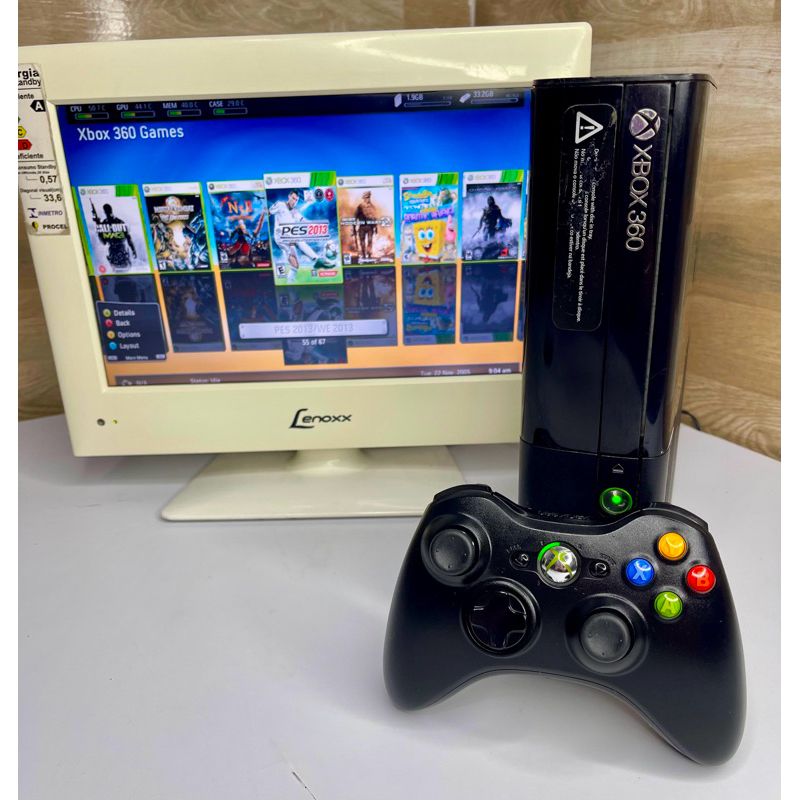 Xbox 360 Super Slim Branco Desbloqueado Rgh/jtag+JOGOS