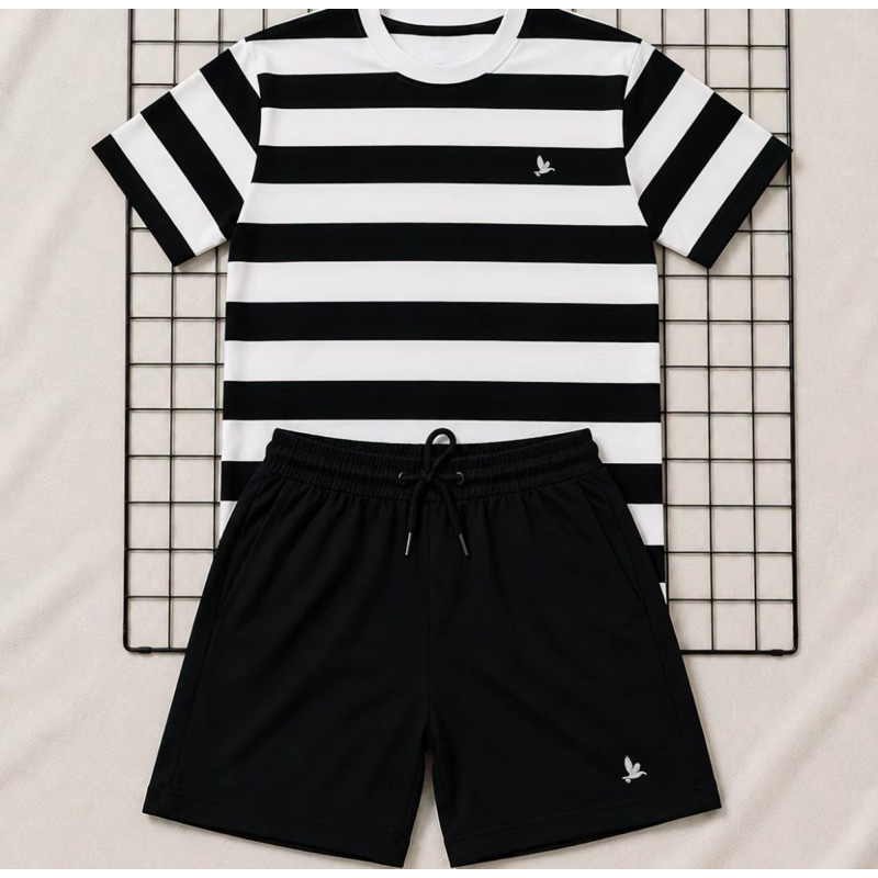 Kit Masculino Casual – Camiseta + Bermuda Confortável | Conjunto para Dia a Dia