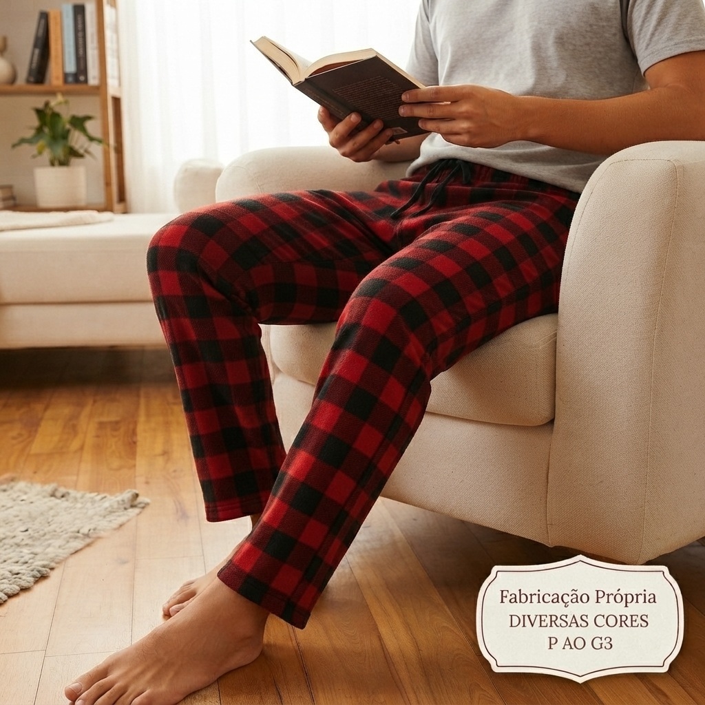 Calça Xadrez masculina Flanela | Fabricação Propria Tamanhos Grandes