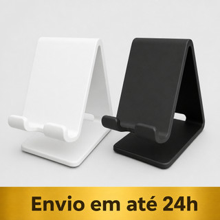 Suporte De Mesa Para Celular Tablet Com Saída Para Cabo Carregador Escritório Casa Sala Organizador Gamer