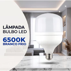 Lâmpada LED Bulbo Branco Frio 6500K Econômica Alto Brilho Bivolt para Casa e Escritório
