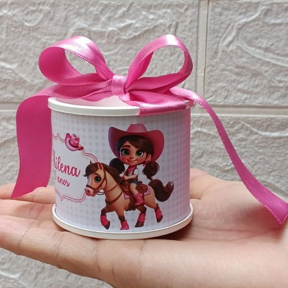 Kit Tubolata Personalizada Boiadeira Lembrancinhas / chá de bebê/ revelação/ batizado/ maternidade/ aniversário 5x6