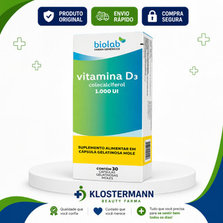 Vitamina D3 1.000Ui Colecalciferol 30 Cáps Moles - Biolab