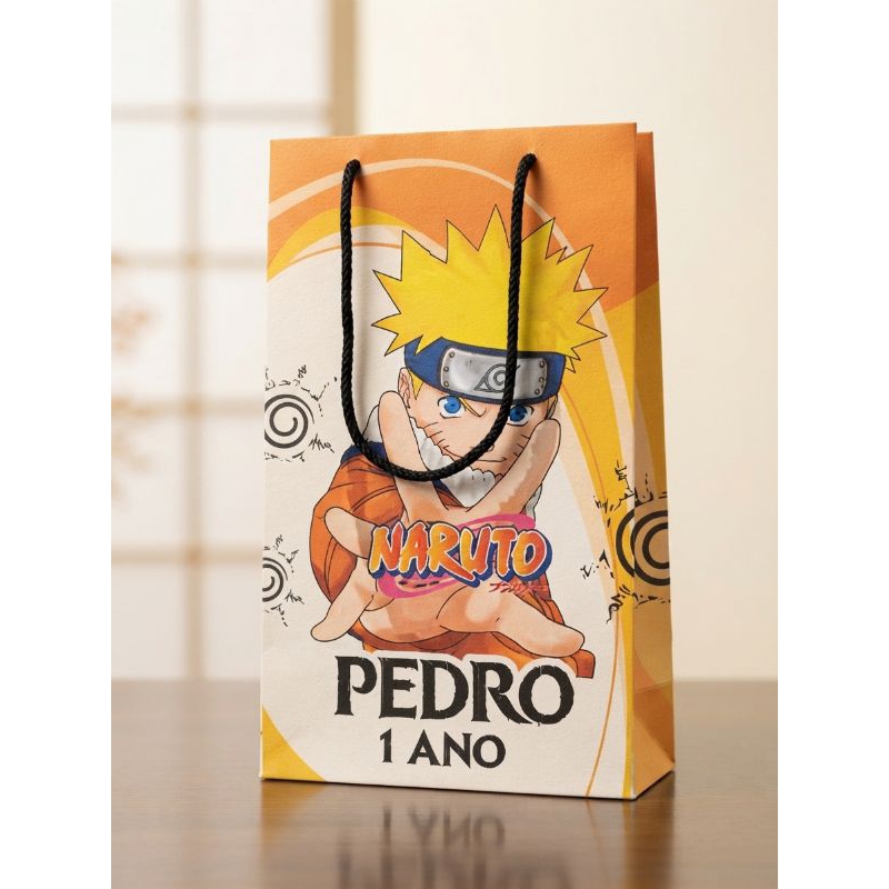 Sacolinhas Personalizadas Naruto para lembrancinhas festas temáticas Pegue e Monte
