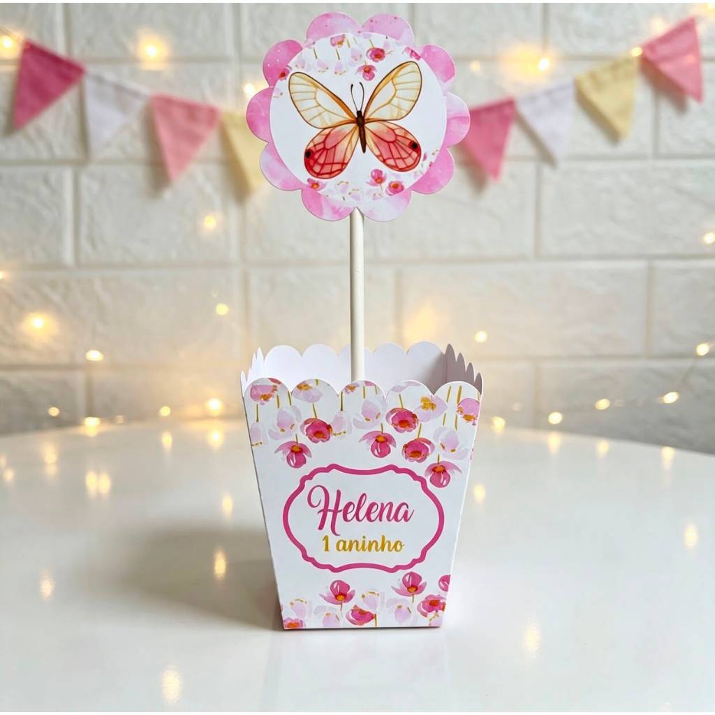 CENTRO DE MESA cachepô Jardim das Borboletas | lembrancinhas, decoração, mimos personalizados
