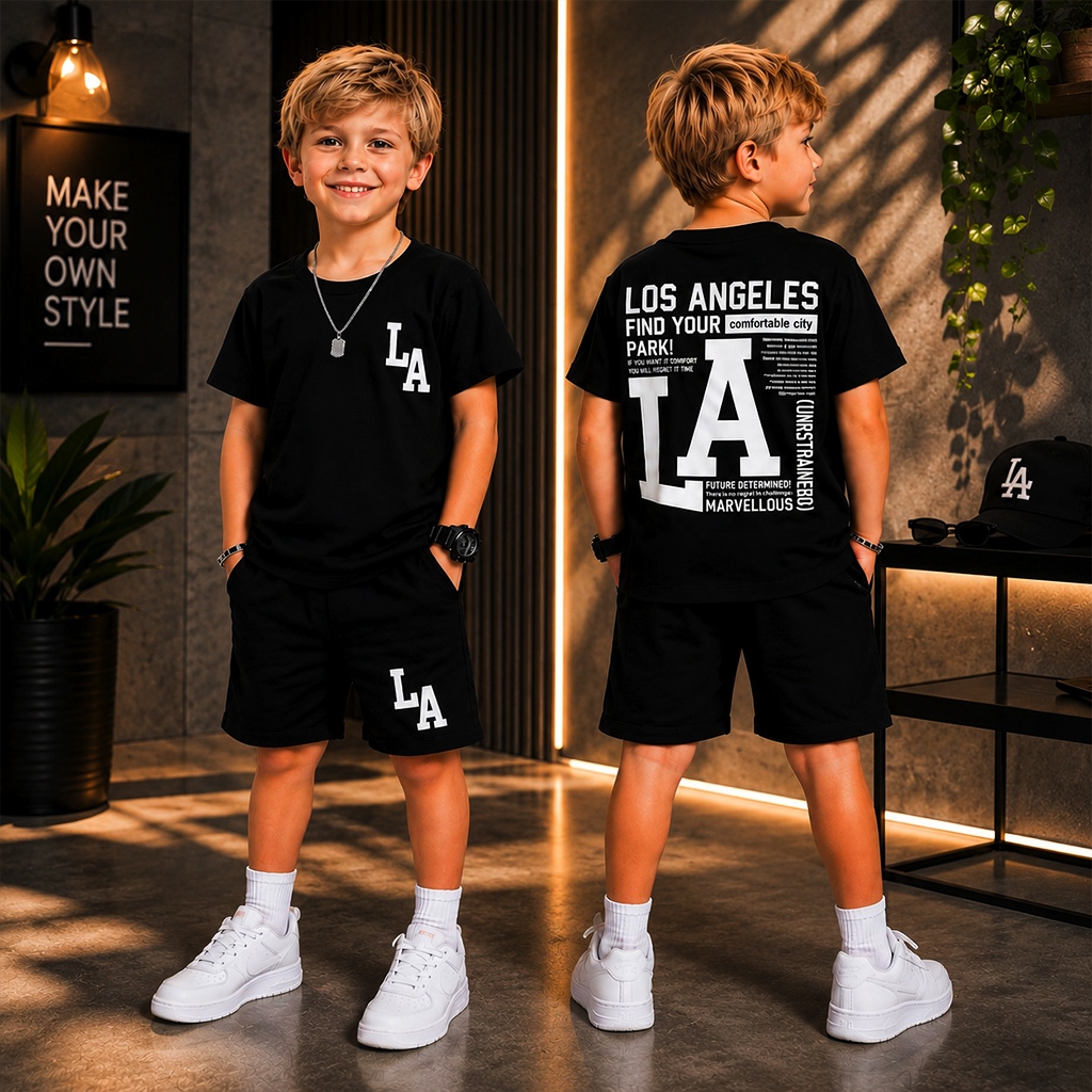 Conjunto Menino - LA - Camisa e Bermuda - Veste de 2 aos 12 anos