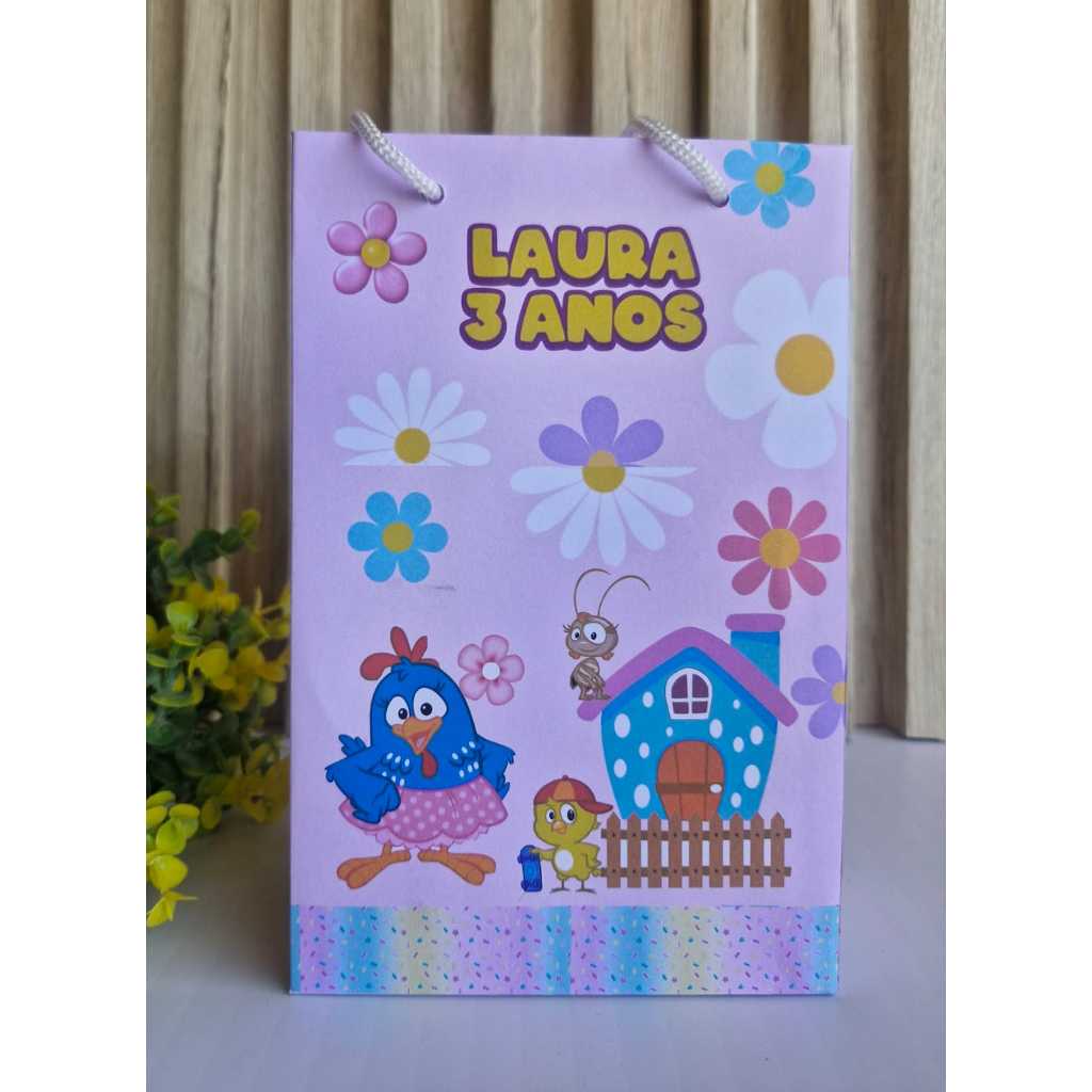 Sacolinha Personalizada  Galinha Pintadinha - SEMI MONTADA |Sacolinha para lembrancinha festa