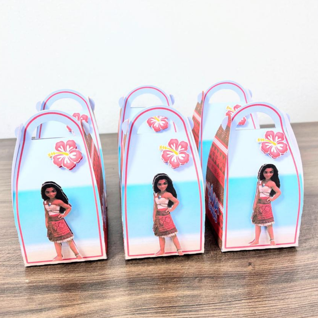 Caixa Nara Caixinha Personalizada Personalizados Moana Lembrancinha de Festa Infantil Lembrança de Aniversário