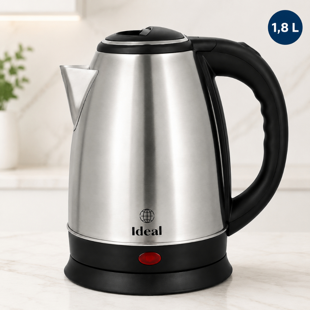 Chaleira Elétrica Inox 1,8L 127V/220V Aquecimento Rápido Automática Para Café Chá e Água