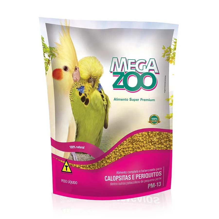 Ração Megazoo Calopsita e Periquito Extrusada PM13 900 gr