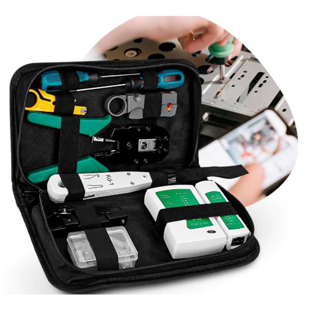 Kit Ferramentas Manutenção de Rede Informática RJ45 RJ11 RJ12