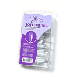 Postiça Soft Gel Transparente e Leitosa 100 Unidades