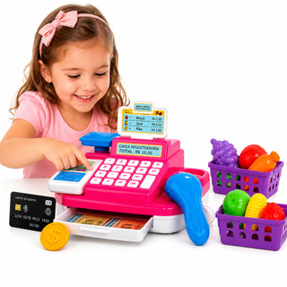 Caixa Registradora De Brinquedo Mercadinho Faz De Conta Com Frutas Brinquedo Interativo Infantil