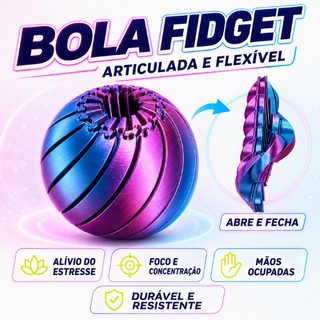 Bola Fidget Articulada 3D Brinquedo Sensorial Antiestresse Flexível para Foco e Relaxamento