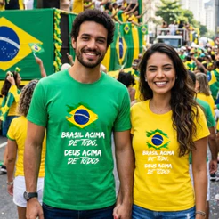 Kit 2 Camiseta Brasil Acima de Tudo Bolsonaro Camiseta 100% Algodão Unissex Promoção