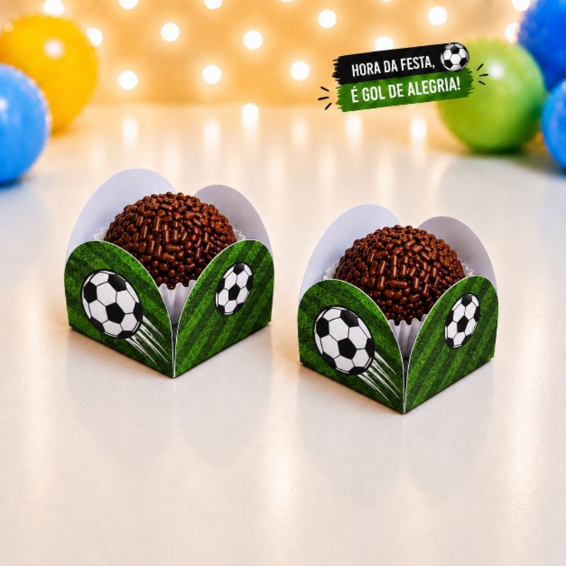 Forminhas de Doces Futebol / Personalizadas no Tema/ Lembrancinhas de Festa/ Aniversário- ENVIO IMEDIATO