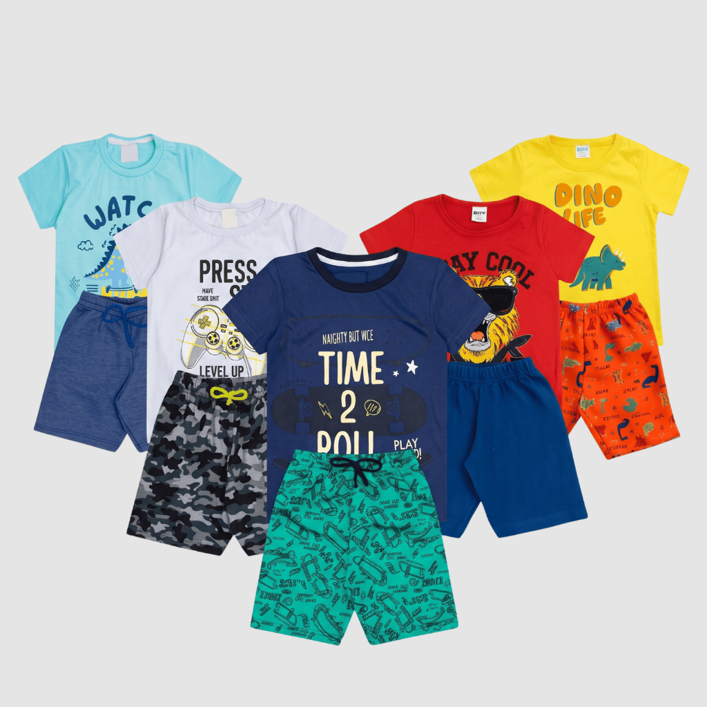 Kit 2/6/10 Peças de Roupa Infantil Menino Verão Conjunto Confortável Bebê Masculino Sortido