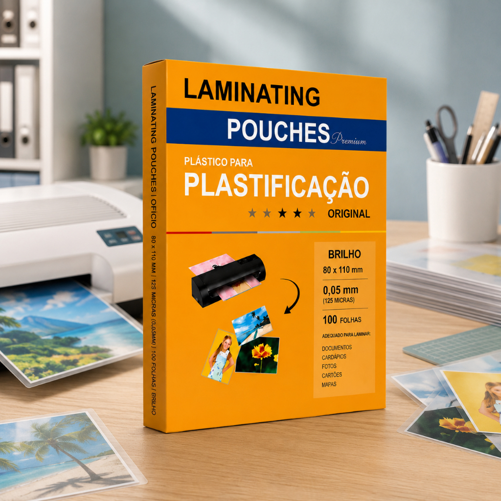 Polaseal RG 80x110 - 100 Folhas - Plástico para Plastificação Pouch Film Identidade - 125 Micras