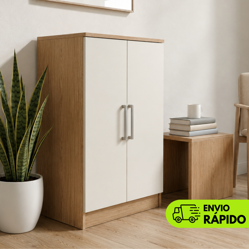 Armário Organizador Multiuso 91cm 2 portas - Lavanderia Sapateira Área de Serviço Quarto Cozinha