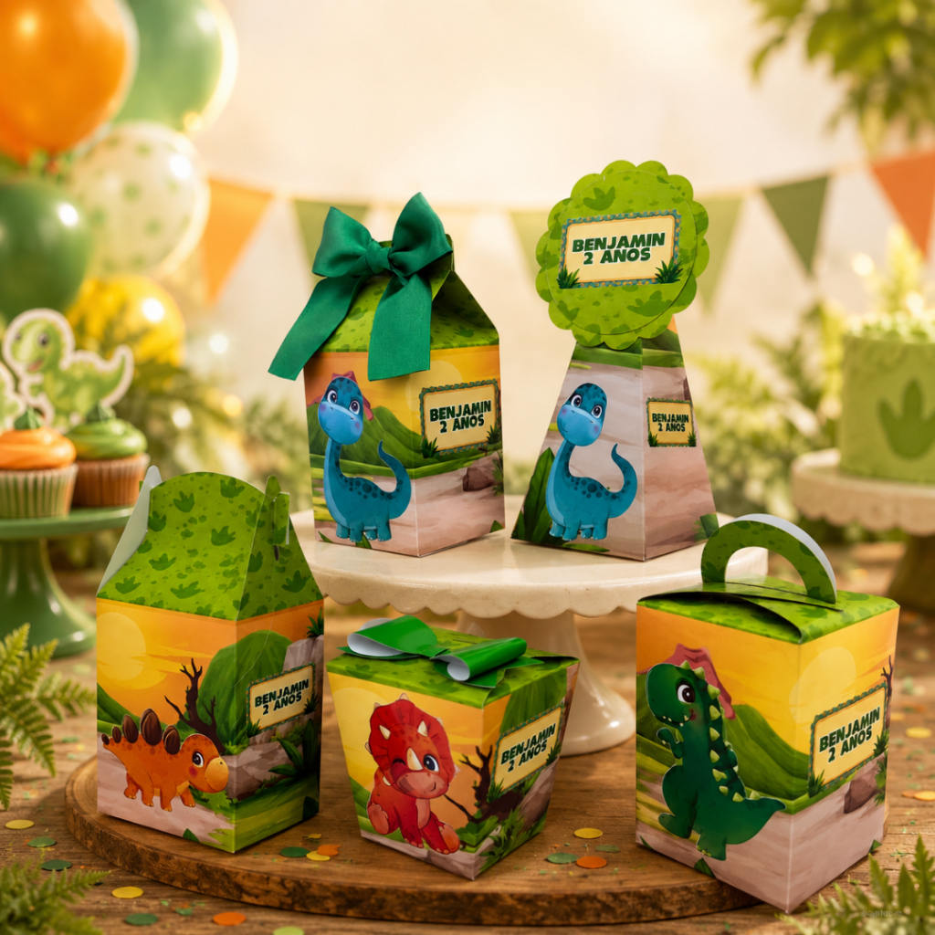 Kit Caixas Personalizados Dinossauro / Dino Baby | Lembrancinhas | Festa Infantil | Aniversário | Festa