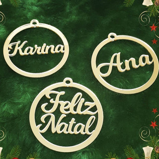 bola de natal personalizada 7 cm acrílico espelhado dourado personalizável com nome