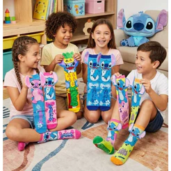 Meia Maluca Meia Cano Alto Stitch Disney com Orelhas 3D Adulto e Infantil Tamanho Unnico