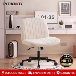 Cadeira Giratória de Escritório PEQUENA e Ergonômica - Encosto Macio, Inclinação Ajustável 20° | Base Estável 150kg