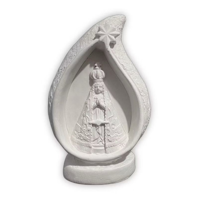 Imagem Nossa Senhora Aparecida na Gota em Gesso Cru 14cm