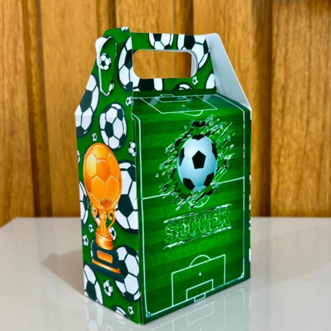 Caixinha Maleta Futebol Personalizada Lembrancinha Festa Infantil Kit 5 a 30 Unidades