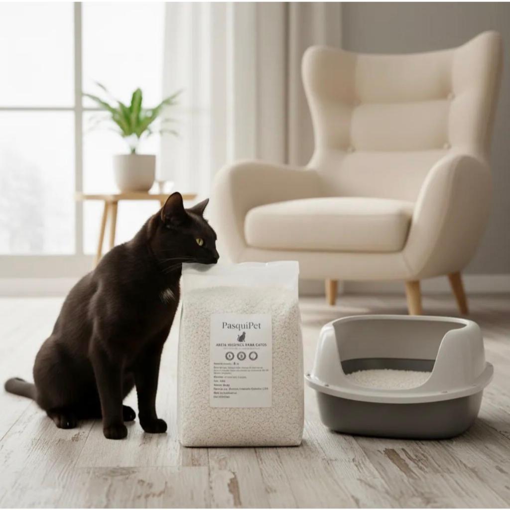 Kit 4 Areia Para Gato Fina 8 quilos Feita de Mandioca Biodegradável PasquiPet — imagem 2 de 2