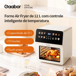 Gaabor Air Fryer Digital 12L Preta Touch Timer Frigideira Antiaderente Elétrica Sem Óleo Bivolt 127V/220V AF-120T02