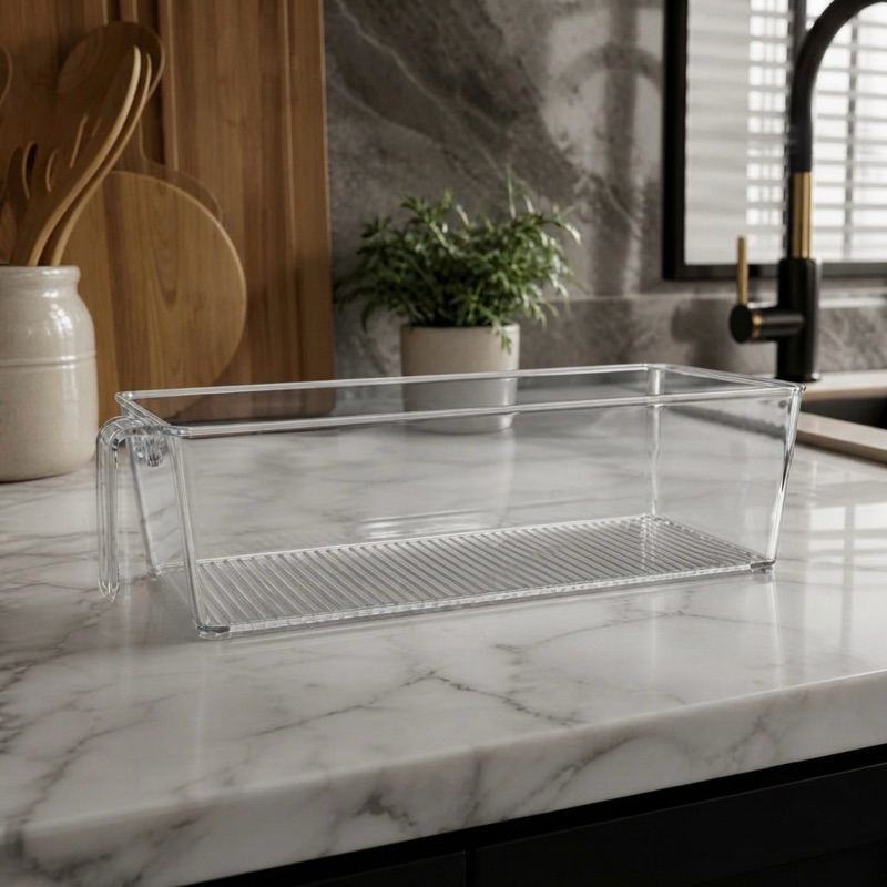 Organizador Acrílico para Geladeira Armário Despensa Multiuso Transparente 30cm