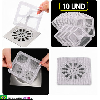 Tela Adesiva Para Ralo: KIT Com 10 /20 Unidades | Tamanho 10x10 | Protetor de Ralo