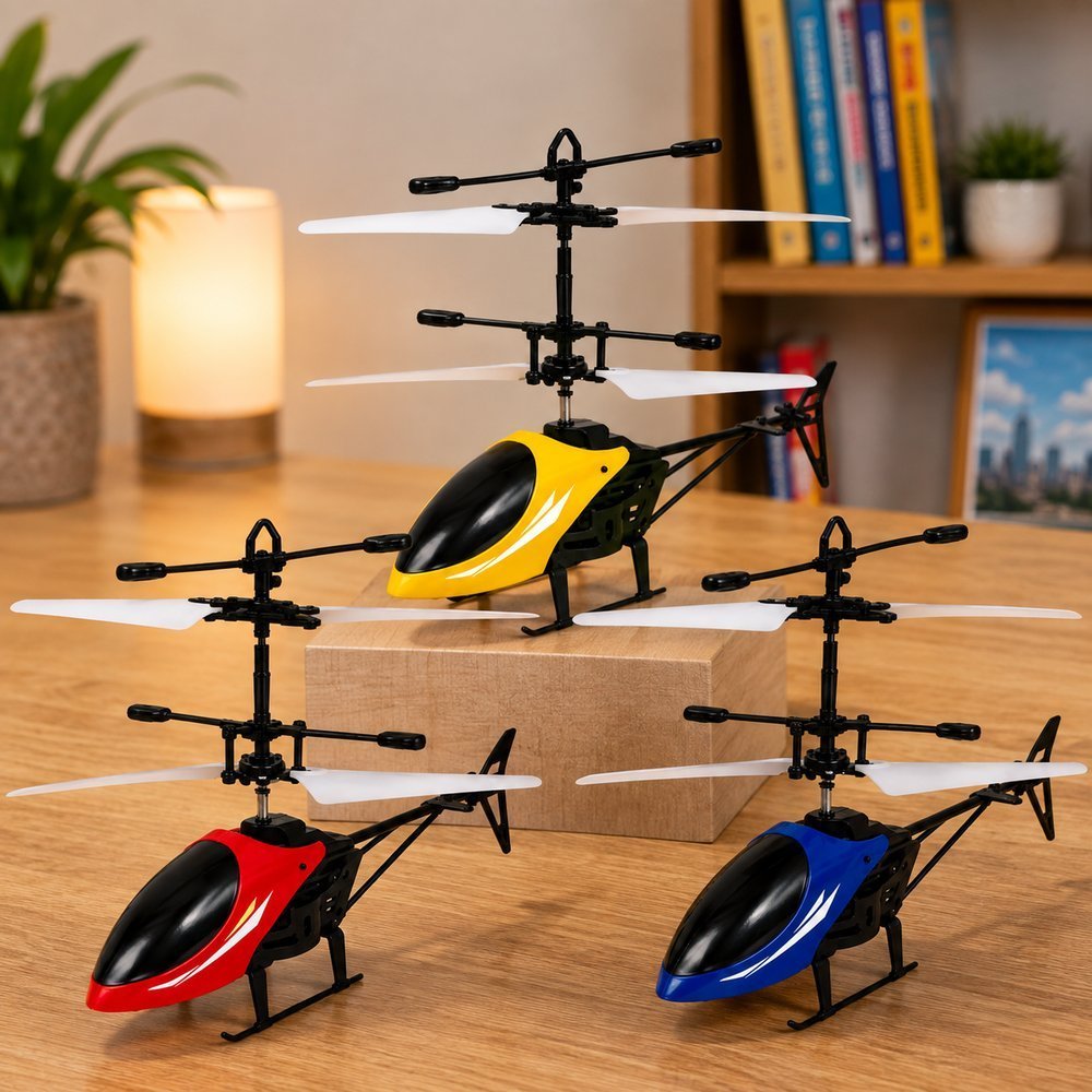Helicóptero Infantil Voador Por Indução Com Sensor De Movimento Luz LED Carregamento USB Ja incluso