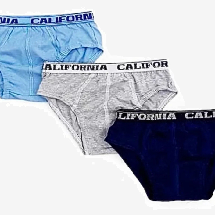 Kit 6 Cuecas Slip Infantil Kids Meninos 100% Algodão Elástico Aparente Cores Sortidas