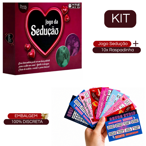 kit 10un Raspadinhas Sortidas e Jogo de Tabuleiro Sedução Diversão Ao Cubo