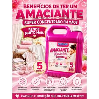 AMACIANTE DE ROUPAS SUPER CONCENTRADO MAMÃE BEBÊ 5 LITROS